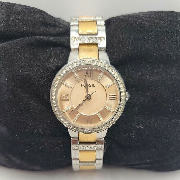 FOSSIL Virginia ES3405 Women's Stainless Steel Analog Quartz Wrist Watch BC294 - Picture 2 of 11